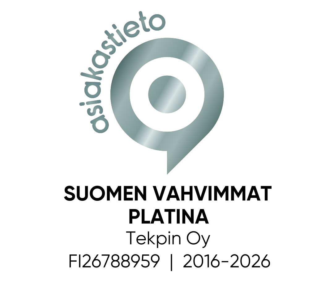 Asiakastieto Suomen Vahvimmat Platina -sertifikaatti, Tekpin Oy 2016–2026